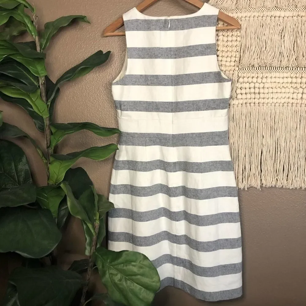 J. Crew Striped Basket Weave Dress